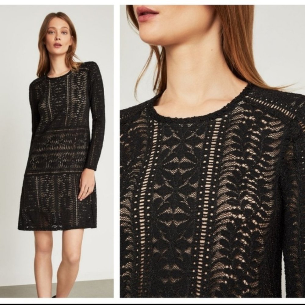 NWT BCBGMAXAZRIA waving vines lace dress